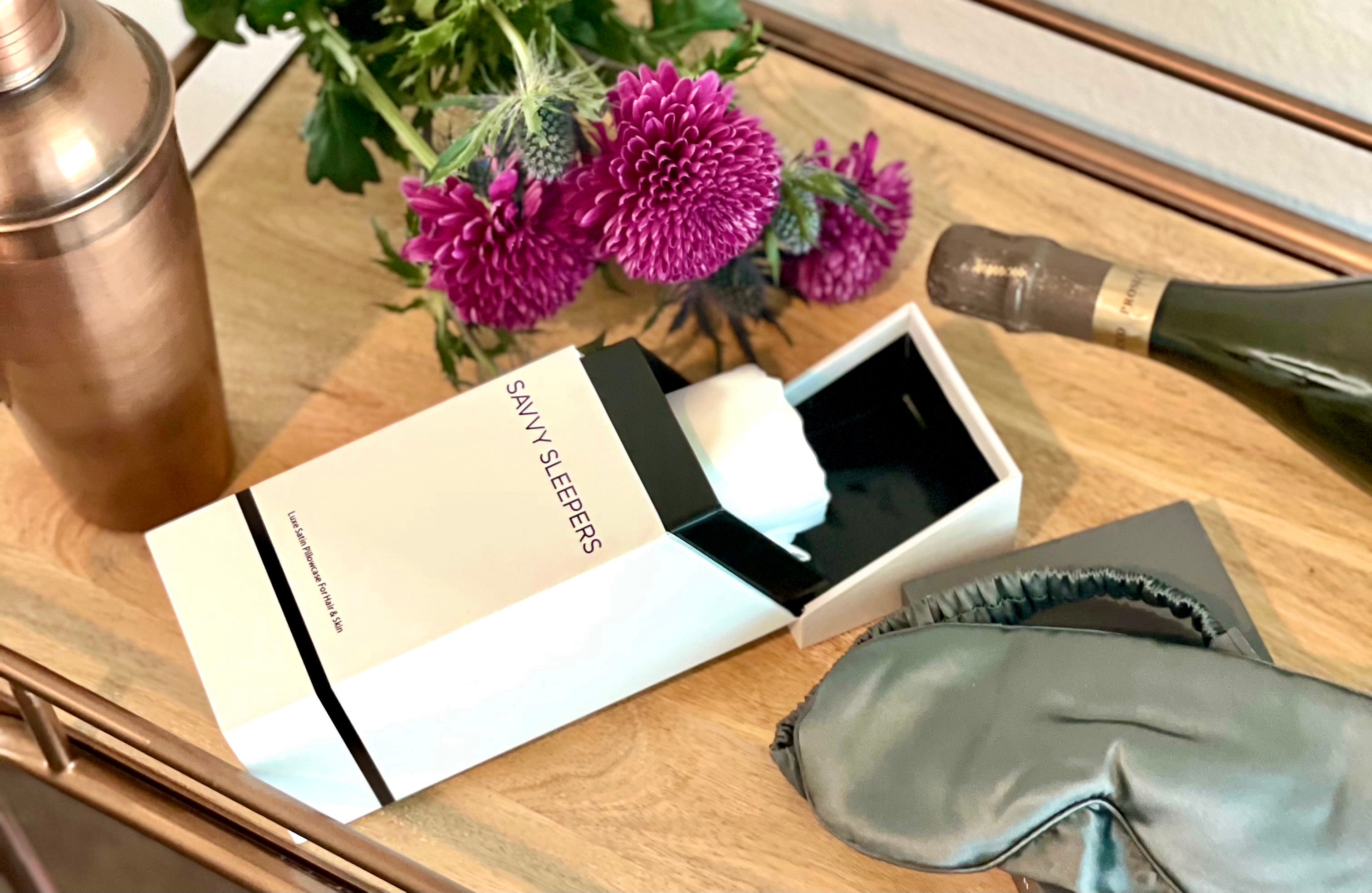 Now Serving Better Sleep! Savvy Sleepers Satin Pillowcases Est. 2012