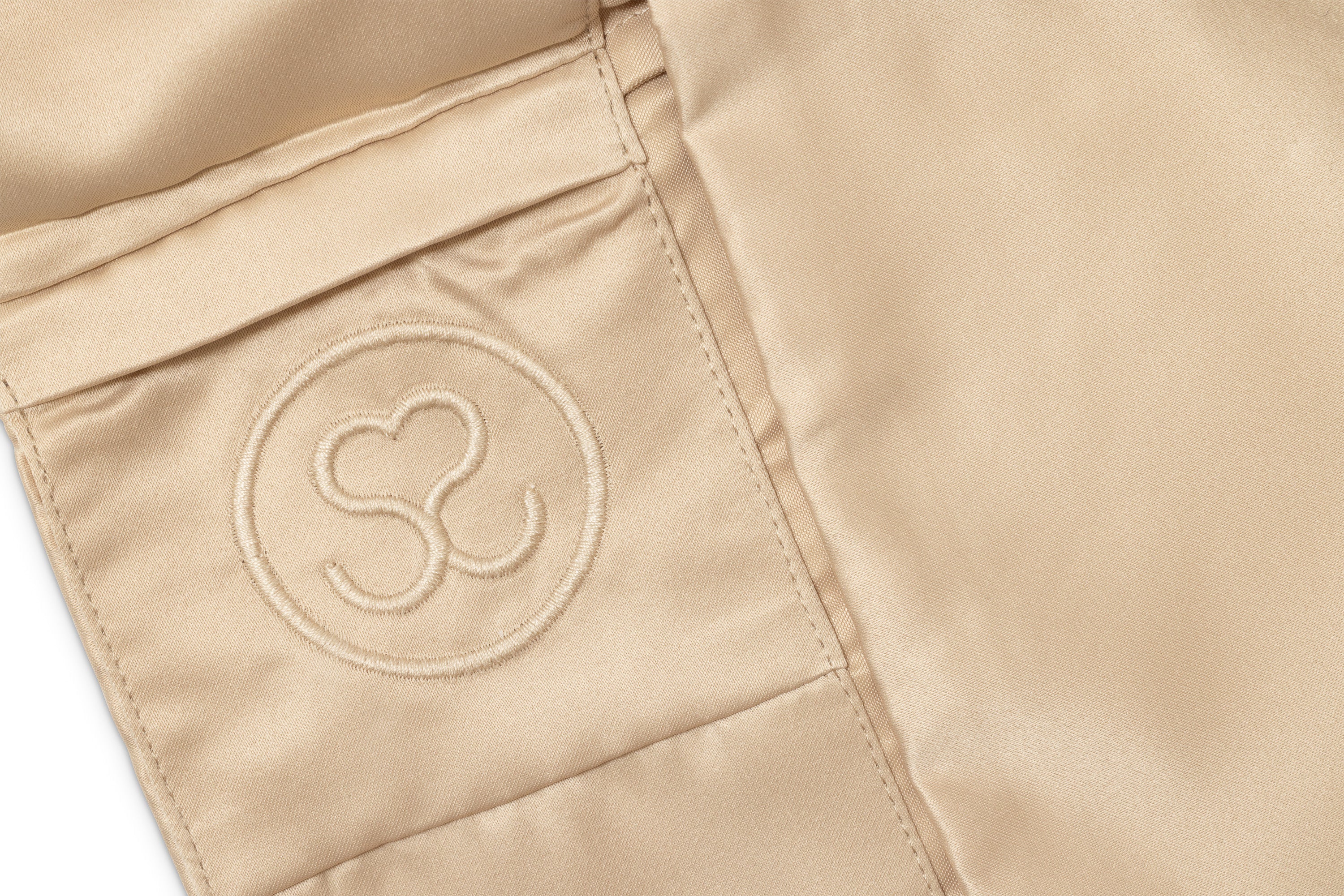 'Nappuccino' Luxe Satin Pillowcase. Anti-aging, machine washable, with the bonus secret pocket.