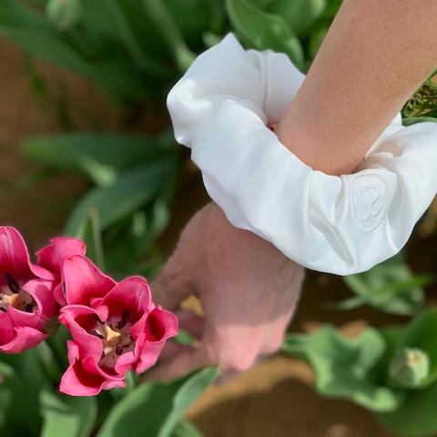 Special Edition White Embroidered 'Bride' Savvy Scrunchie