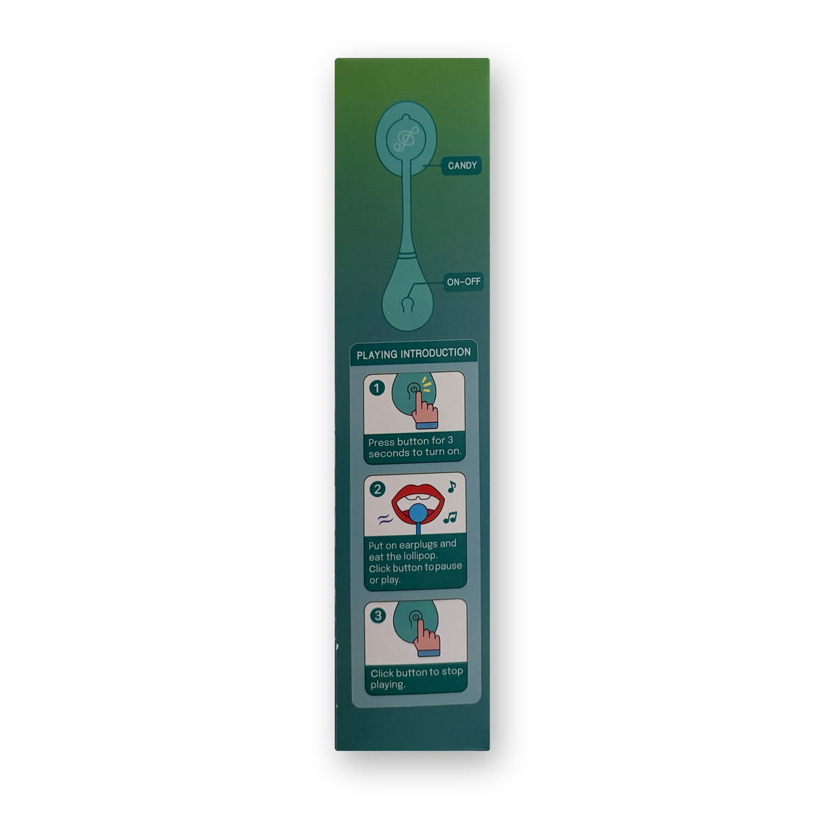 How Lollipop Star works: press, pop it in, listen