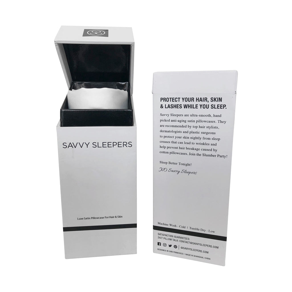 Savvy Sleepers Satin Pillowcase in Gift Box (2 Shades Available)