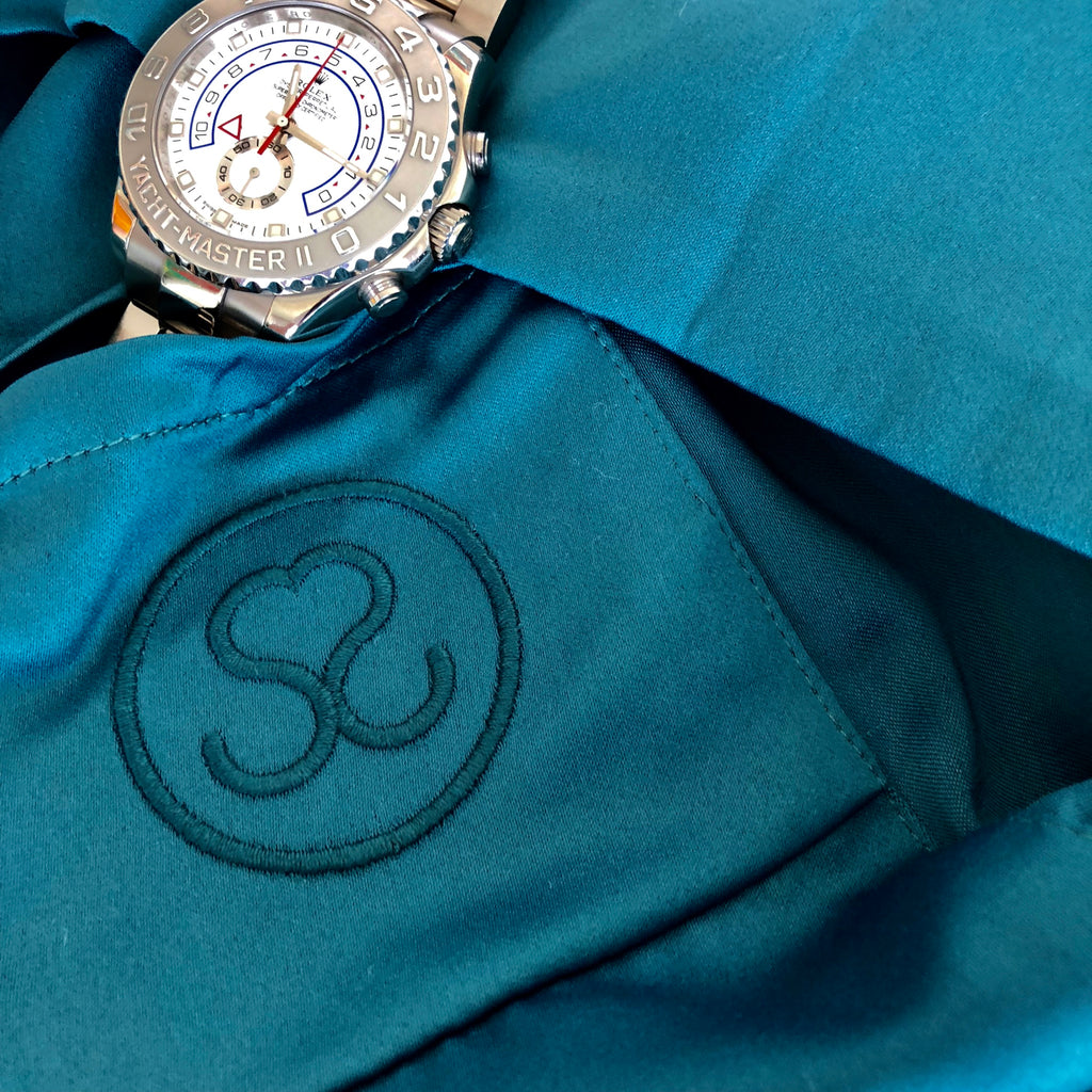 'Royal Teal' Luxe Satin Pillowcase. Anti-aging, machine washable, with the bonus secret pocket